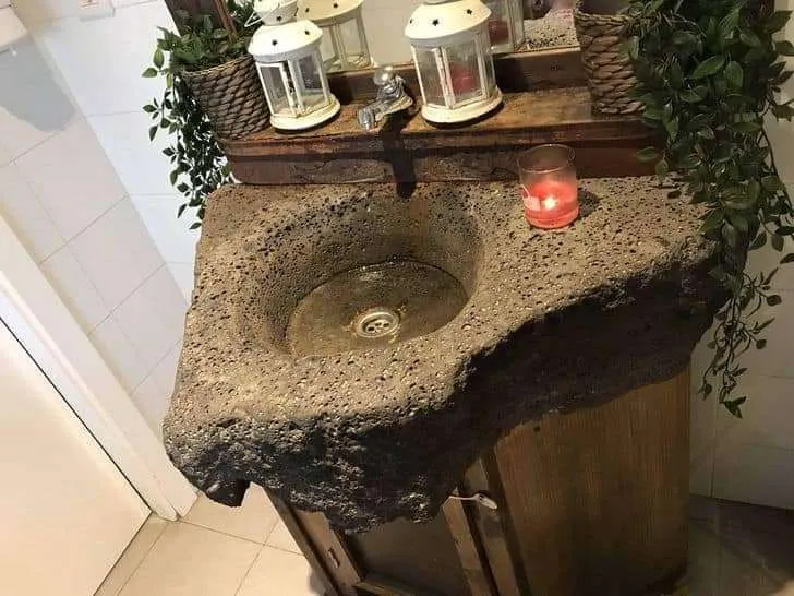 This bathroom sink is made of igneous rock from volcanic lava.
amazing and rare photos in the world